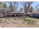 Spacious backyard featuring a well-maintained lawn, mature trees, and a wooden fence at 2202 S Grape St, Denver, CO 80222