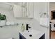 Bathroom featuring modern sink with black fixtures, stylish vanity, and decorative plant at 274 S Lincoln St, Denver, CO 80209