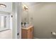 Stylish half bathroom with vessel sink and modern lighting at 3220 W 20Th Ave # 1, Denver, CO 80211