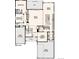 Floor plan showcasing the main level of a modern home with an open-concept design, including garage and dining space at 13940 Hanging Lake St, Parker, CO 80138