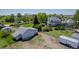 Overhead of estate with a large home, outbuildings, and expansive grounds, perfect for a secluded lifestyle at 14447 Madison St, Thornton, CO 80602