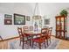 Elegant dining room featuring a chandelier and seating for six at 18971 Shadowood Dr, Monument, CO 80132