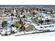 Aerial view of townhome complex in winter setting at 10872 W Evans Ave # 2E, Lakewood, CO 80227