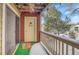 Private patio with storage unit and snowy winter view at 10872 W Evans Ave # 2E, Lakewood, CO 80227