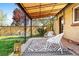 Inviting covered patio with stylish furniture and decor, perfect for outdoor lounging and entertaining at 2801 N Garfield St, Denver, CO 80205
