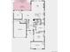 First-floor blueprint revealing a large 2-car garage, kitchen, living room, study, and multi-gen suite at 16521 Black Rose Cir, Parker, CO 80134