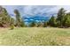 Manicured backyard surrounded by trees at 24 Pine Valley Rd, Evergreen, CO 80439