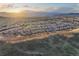 Aerial view of a community situated at the base of a scenic mountain range at 2090 Bellavista St, Castle Rock, CO 80109