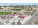 Aerial view of the community park complete with green space, play equipment, picnic shelter, and open space at 45016 Sunflower Ln, Bennett, CO 80102