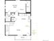 First floor plan features kitchen, living room, balcony, primary suite, and bath at 45016 Sunflower Ln, Bennett, CO 80102