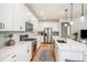Modern kitchen with white cabinets, stainless steel appliances, and a large island with a sink at 1962 Canyonpoint Ln, Castle Pines, CO 80108