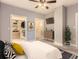 Comfortable bedroom with walk-in closet and ensuite bathroom at 1630 N Clarkson St # 204, Denver, CO 80218