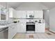 Well-lit kitchen with sleek, white cabinets, modern appliances, and tile backsplash at 204 Maple St, Frederick, CO 80530