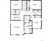 Upstairs layout featuring bedrooms, walk-in closets, Primary bath, laundry, and staircase at 48230 Shetland Dr, Bennett, CO 80102