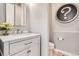 Charming powder room features a stylish vanity and wall decor at 4586 Carefree Trl, Parker, CO 80134