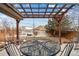 Outdoor patio with a pergola creates a perfect spot for gatherings and enjoying the scenery at 16278 E 105Th Way, Commerce City, CO 80022