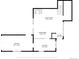 Floor plan showing the main level with a kitchen, garage, living room, and dining area at 1497 S Garfield St, Denver, CO 80210