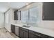 Kitchen with stainless steel appliances and white countertops at 2370 W 167Th Ln, Broomfield, CO 80023