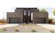 Modern home featuring a symmetrical facade, dual garages, and clean landscaping, giving a contemporary feel at 16132 W 14Th Ave, Golden, CO 80401