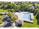 Aerial view of the community pool with sun deck and gazebo at 4405 Fairway Ln, Broomfield, CO 80023