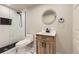 Modern bathroom featuring a glass-enclosed shower, contemporary vanity, and stylish fixtures, offering a sleek and comfortable space at 5645 S Himalaya Way, Centennial, CO 80015