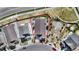 Aerial view outlining the property's boundaries within a suburban neighborhood setting at 21102 E Stanford Dr, Aurora, CO 80015