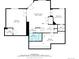 Floorplan of the basement showing the bedroom, bathroom, recreation room and storage at 49 Dawn Heath Cir, Littleton, CO 80127