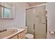 Clean bathroom with shower/tub combo and updated vanity at 9233 W Virginia Dr, Lakewood, CO 80226