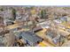 Overhead view of neighborhood and the home showing the proximity to other residences at 2550 Kendall St, Edgewater, CO 80214