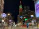 Night view of a city street with festive lighting at 1020 15Th St # 42C, Denver, CO 80202