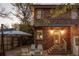 Brick patio with seating area and string lights at 626 Fillmore St, Denver, CO 80206