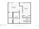 Floor plan showcasing the basement area with a Gathering room, bedroom, bathroom, and unfinished storage at 10685 W Apishapa Pass, Littleton, CO 80127