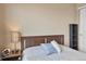 Bright bedroom featuring natural light, wooden headboard, and bedside table at 1396 Royal Troon Dr, Castle Rock, CO 80104