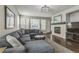 Inviting living room with fireplace, plush seating, natural light, and stylish decor for relaxation and entertaining at 14223 Piney River Rd, Broomfield, CO 80023