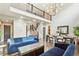 Grand living space with soaring ceilings, elegant lighting, an open floor plan, and designer furnishings at 14223 Piney River Rd, Broomfield, CO 80023