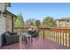 Outdoor wooden deck with plenty of room for entertaining and relaxing at 5987 S Pierson St, Littleton, CO 80127