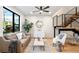 Light-filled living room with hardwood floors and a modern aesthetic at 1838 Pearl # C, Boulder, CO 80302
