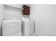 Bright laundry room with washer, dryer and storage at 3102 White Oak Trl, Highlands Ranch, CO 80129