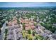 Aerial view highlighting community amenities and location at 2134 S Scranton Way, Aurora, CO 80014