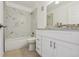 Updated bathroom with a marble shower and granite vanity at 8678 Decatur St # 288, Westminster, CO 80031