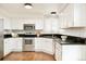 Modern kitchen with stainless steel appliances, granite countertops, and white cabinets at 10063 Silver Maple Rd, Highlands Ranch, CO 80129