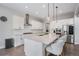 Spacious kitchen featuring white cabinets, stainless steel appliances, an island with seating, and pendant lights at 6733 S Waterloo Ct, Aurora, CO 80016