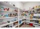 Walk-in pantry with ample shelving for organized storage of food and household items at 6733 S Waterloo Ct, Aurora, CO 80016