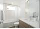 Bright and clean bathroom with a tub-shower combination and a modern vanity at 2107 S Grant St, Denver, CO 80210