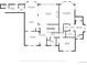 Main floorplan featuring kitchen, dining area, living room, primary bedroom, baths and bedroom dimensions at 575 Heritage Trl, Elizabeth, CO 80107