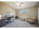 Home office with a vaulted ceiling, mountain view, and neutral tones at 114 Vale St, Palmer Lake, CO 80133