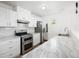 Modern kitchen featuring stainless steel appliances and sleek countertops and backsplash at 1455 W Alaska Pl, Denver, CO 80223