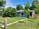 Charming blue house with tidy front yard and walkway leading to the entrance at 1701 W 50Th Ave, Denver, CO 80221