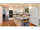 Well-equipped kitchen with white cabinetry, island, and stainless steel appliances at 10366 E Ida Ave, Greenwood Village, CO 80111