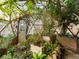 Lush interior of the greenhouse with a variety of plants and flowers in raised wooden beds at 456 Copperdale Ln, Golden, CO 80403